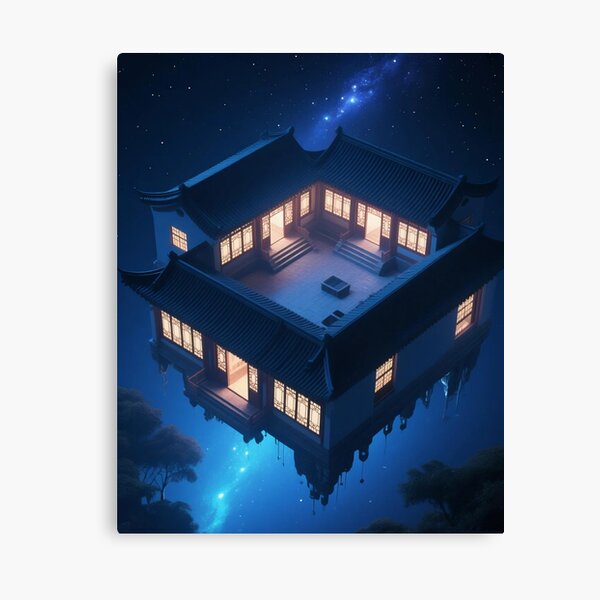 Item preview, Glowing Chinese Courtyard Sci-Fi designed and sold by WittyPretty.