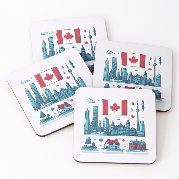 Item preview,  Bay & Front Canada Minimalist Watercolor Cityscape Sticker,  designed and sold by PaintMeWorld.