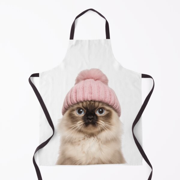 Item preview, Cozy Himalayan Cat Wearing Pink Winter Hat Trendy Animal Fashion Artwork designed and sold by LazyOwlStore.