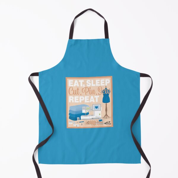 Item preview, Eat Sleep Repeat Dressmaking - Embroidery Machine - BLUE designed and sold by StellarFX.