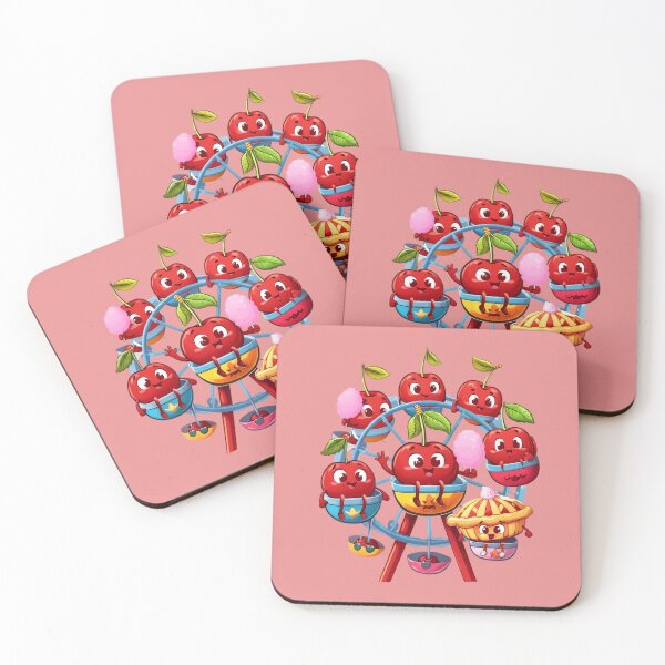 Item preview, Happy Cherries on Ferris Wheel – Fun Cherry Festival Cartoon Art designed and sold by PrintBreeze.