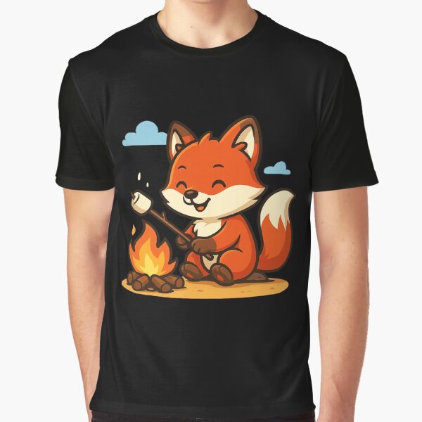 Item preview, Chibi-Fuchs röstet Marshmallows – Süßes Lagerfeuer-Cartoon-Design designed and sold by ColorSplash123.