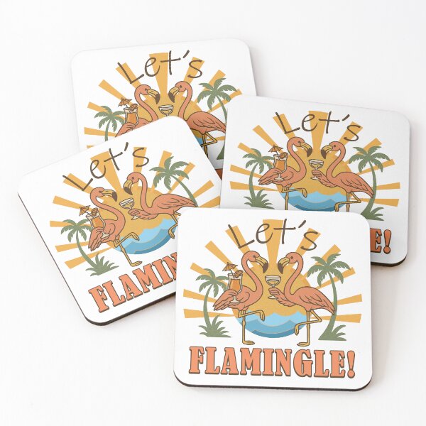 Item preview, Retro "Let’s Flamingle!" Flamingo Print – 70s Vintage Style Summer Vibe designed and sold by Olhapro.