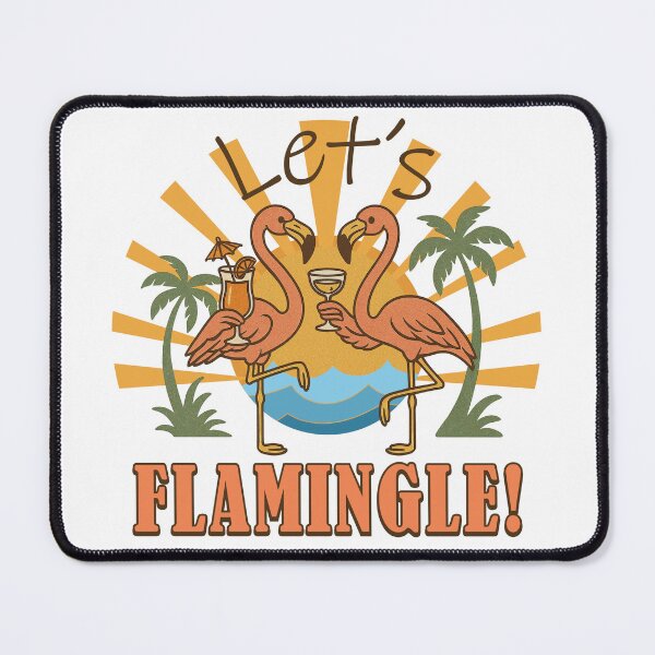 Item preview, Retro "Let’s Flamingle!" Flamingo Print – 70s Vintage Style Summer Vibe designed and sold by Olhapro.