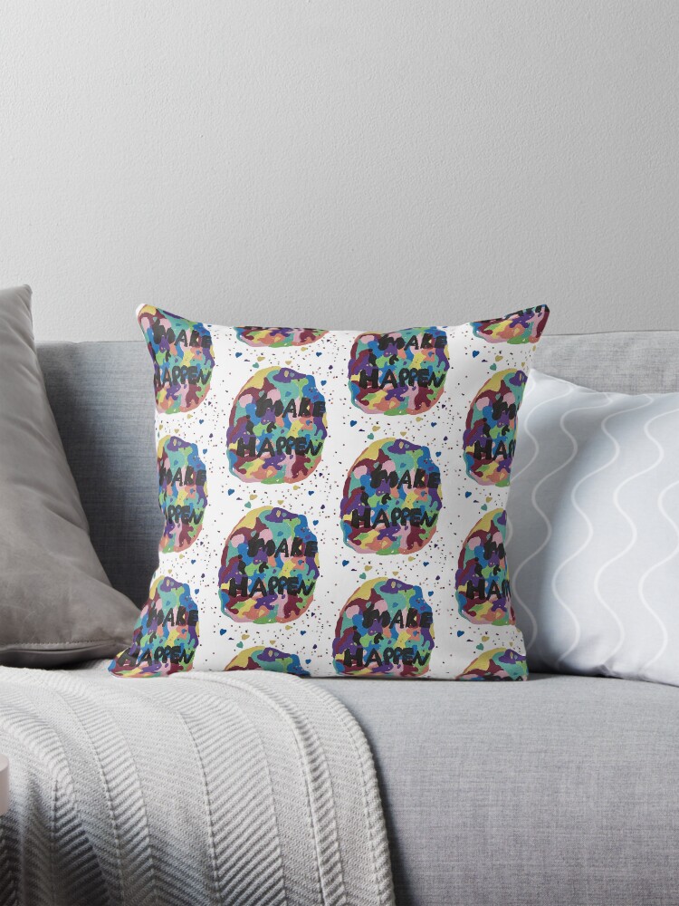 Thumbnail 1 of 4, Pillow, MAKE IT HAPPEN designed and sold by Luca-Art-Shop.