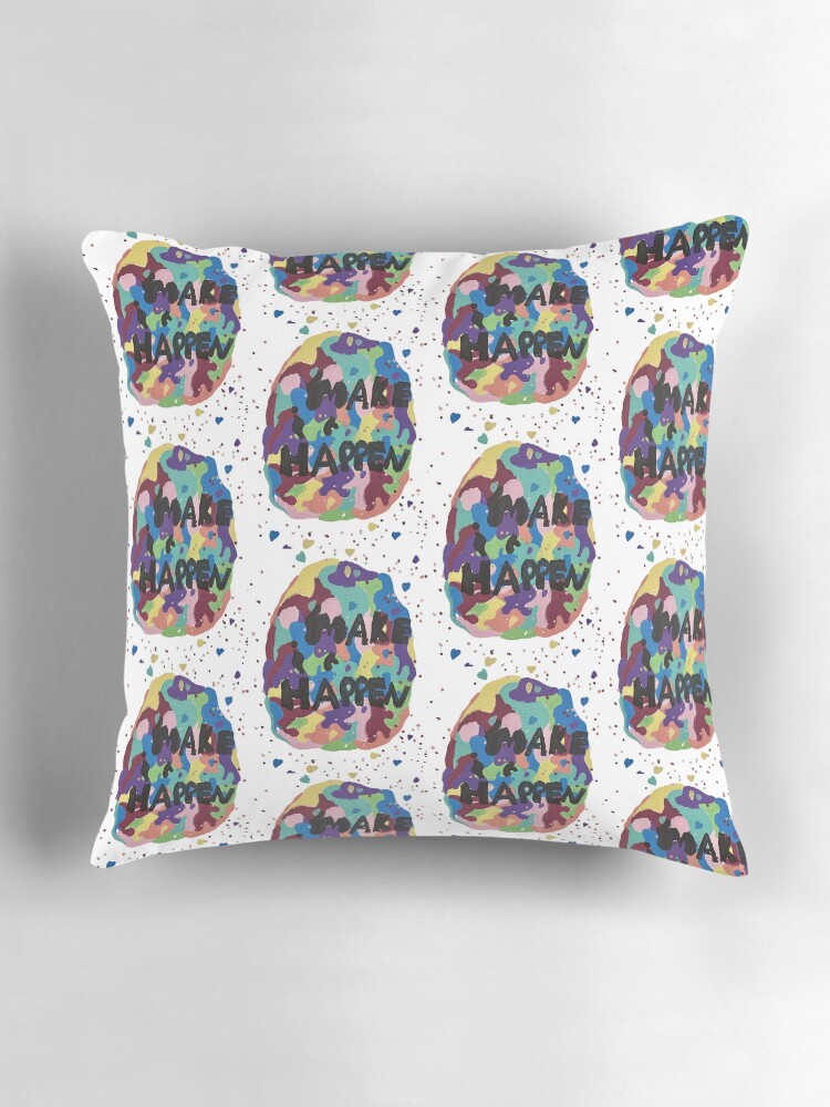 Thumbnail 3 of 4, Pillow, MAKE IT HAPPEN designed and sold by Luca-Art-Shop.