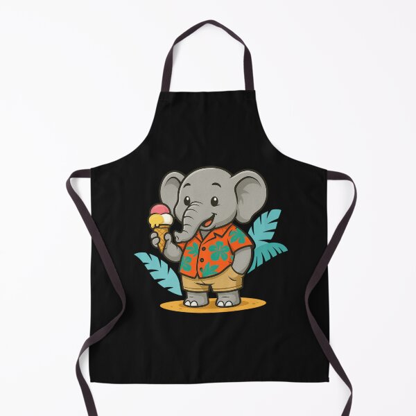 Item preview, Cool Elephant in Hawaiian Shirt Eating Ice Cream – Fun Summer Cartoon Design designed and sold by ColorSplash123.