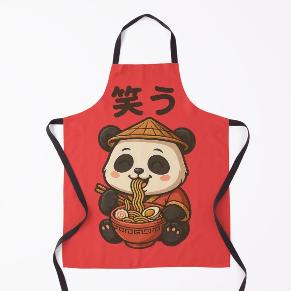 Item preview, Japanese Traditional Cute Kawaii Warau Panda Eating Ramen Noodles designed and sold by Sobari.