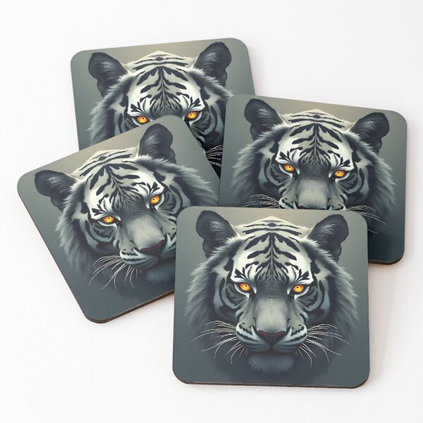 Item preview, Fierce White Tiger Gaze designed and sold by ShadowAndSlate.