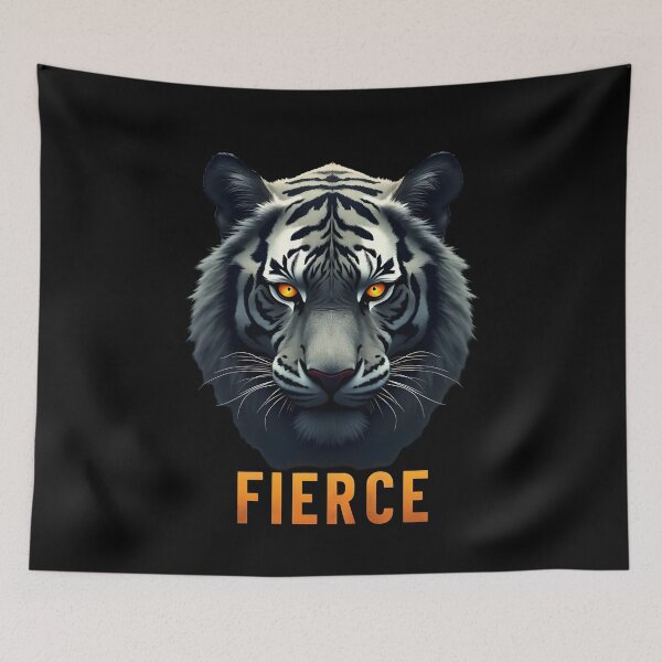 Item preview, Fierce White Tiger Gaze designed and sold by ShadowAndSlate.
