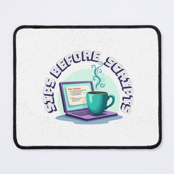 Item preview, Sips Before Scripts | Coffee for Coders – Dev Sticker & Shirt Design designed and sold by MasterShiffu.
