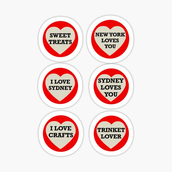 Heart Badge Sticker Sheet Sticker