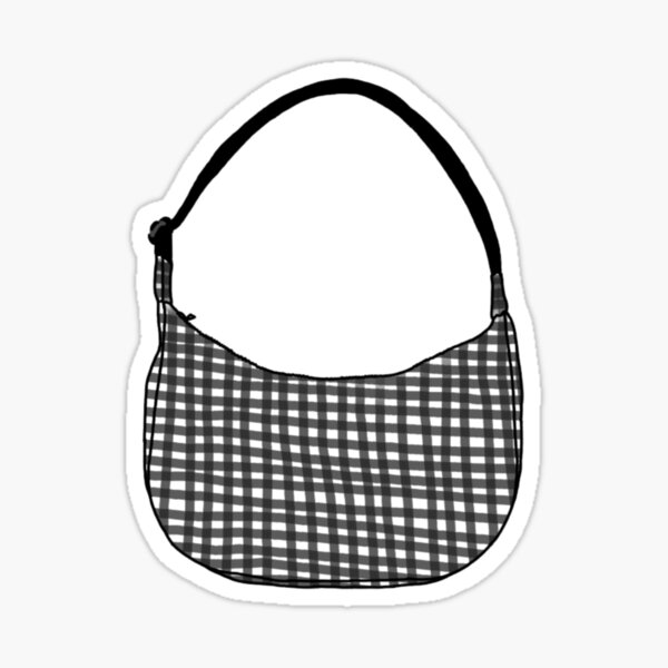 Black and White Gingham Crossbody Bag Sticker
