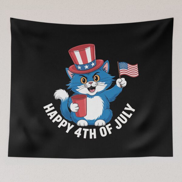 Item preview, Happy 4th of July Meowica Kitty Cat designed and sold by brynatshop.