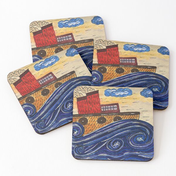 Item preview, Boat on dancing waves designed and sold by Guti-nine.