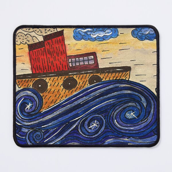 Item preview, Boat on dancing waves designed and sold by Guti-nine.