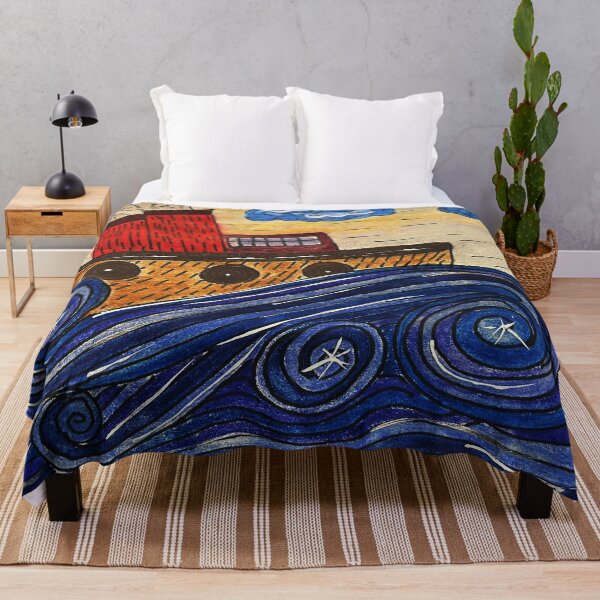 Item preview, Boat on dancing waves designed and sold by Guti-nine.