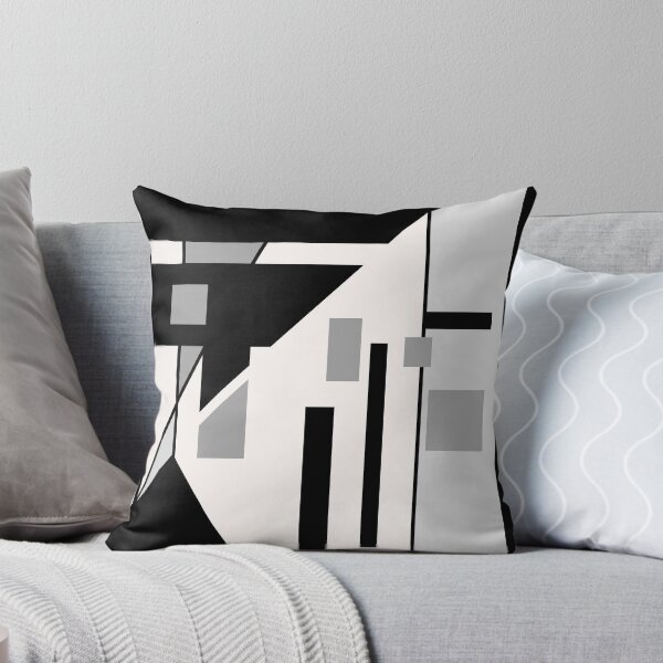Aperçu de l'œuvre Motif abstrait triangulaire noir et gris créée et vendue par ElasticPixels.