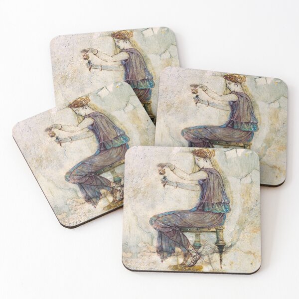 Item preview, Ancient Roman fresco painting. Woman with perfume. designed and sold by likiska.