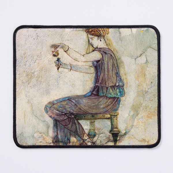 Item preview, Ancient Roman fresco painting. Woman with perfume. designed and sold by likiska.
