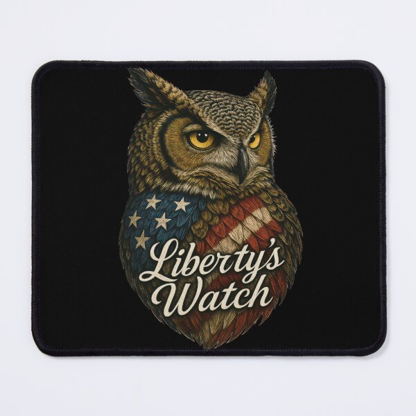 Item preview, Liberty's Watch - Patriotic Great Horned Owl designed and sold by MyFishka.