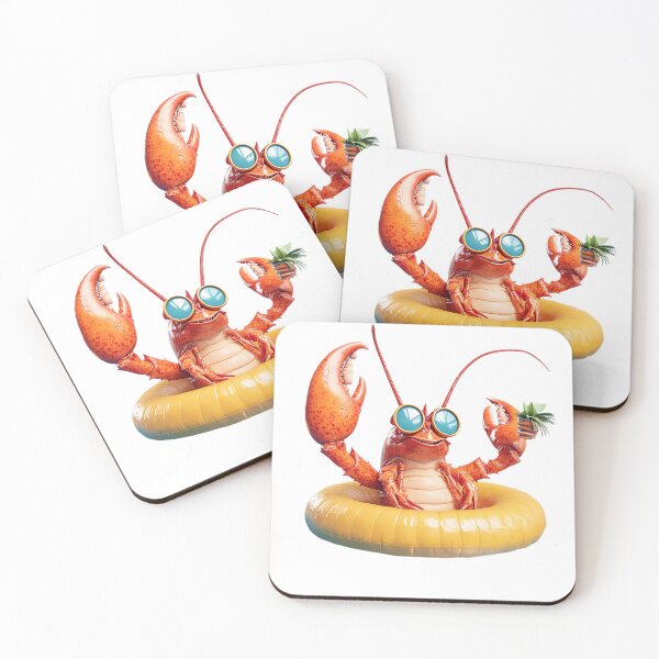 Item preview, Cute Lobster in the Rain – Funny Cartoon Style designed and sold by DeepNatureLab.