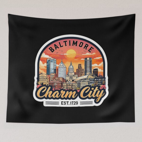 Item preview, Baltimore Skyline at Sunset designed and sold by Aise06.