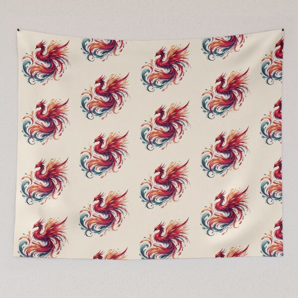 Item preview, great vibrant colorful phoenix drawing designed and sold by NivyasArtistry.