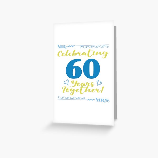 60th Wedding Anniversary Greeting Card for Sale by thepixelgarden