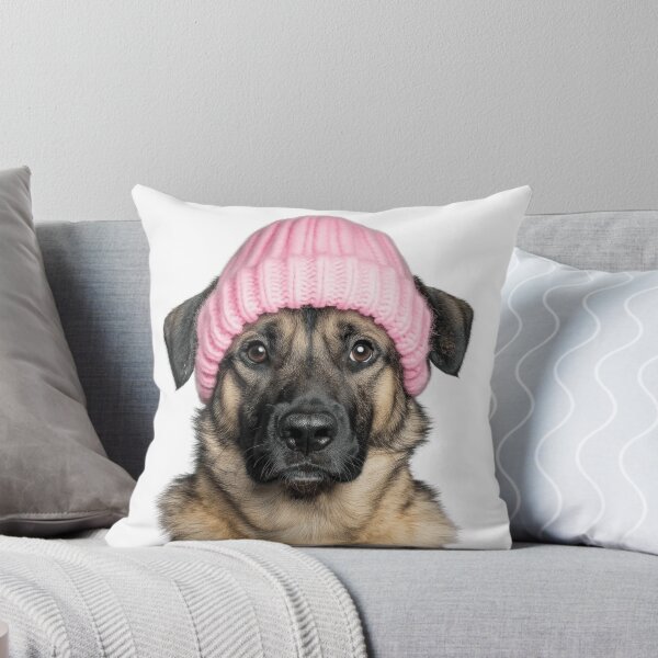Item preview, Cozy Anatolian Shepherd dog Wearing Pink Winter Hat Trendy Animal Fashion Artwork designed and sold by LazyOwlStore.