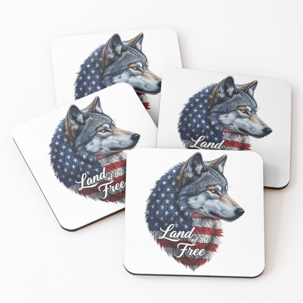 Item preview, Land of the Free - American Patriotic Wolf designed and sold by MyFishka.