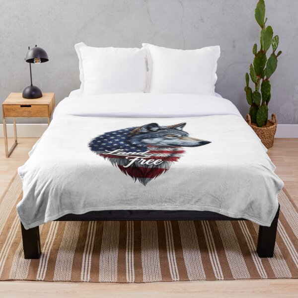Item preview, Land of the Free - American Patriotic Wolf designed and sold by MyFishka.
