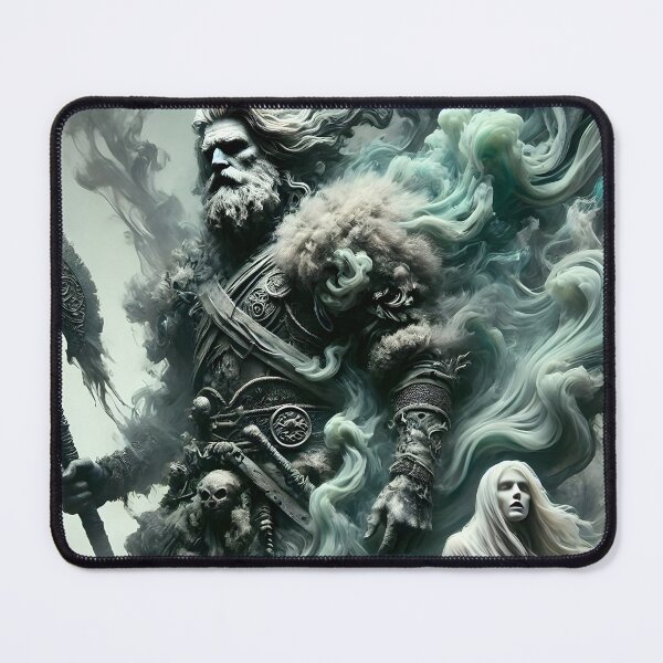 Item preview, "Grettir the Strong – Outlaw of the Icelandic Sagas | Norse Hero in Ethereal Mist" designed and sold by Umbra666.