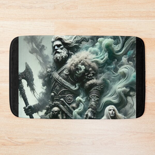 Item preview, "Grettir the Strong – Outlaw of the Icelandic Sagas | Norse Hero in Ethereal Mist" designed and sold by Umbra666.