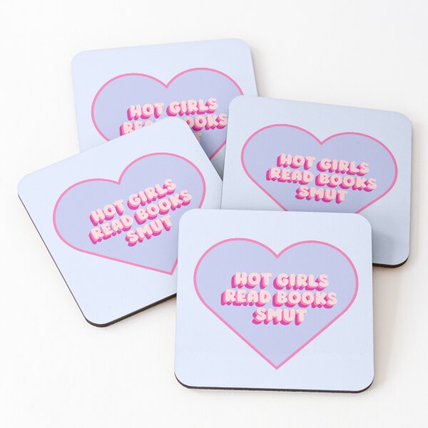 Item preview, Hot Girls Read Books Pink and Blue - Girly Gifts Aesthetic - Hearts Books Design  designed and sold by MatthewViews.