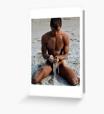 Jason in the sand Greeting Card