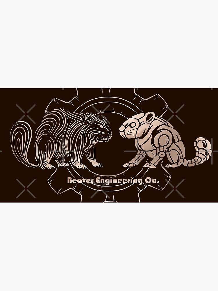 Aperçu 5 sur 5. Tapis de souris avec l'œuvre T-shirt « Timberborn Line Art » – Nature versus technologie dans le dessin au trait fin créée et vendue par Engl.