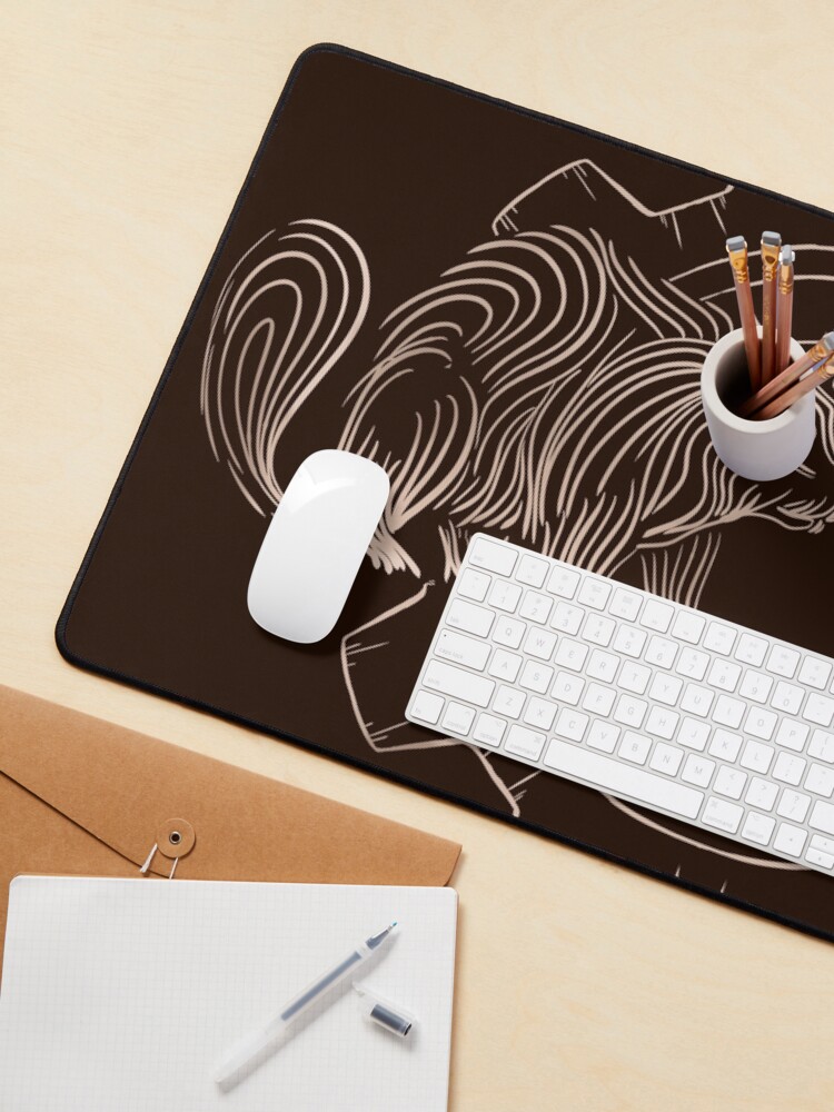 Aperçu 3 sur 5. Tapis de souris avec l'œuvre T-shirt « Timberborn Line Art » – Nature versus technologie dans le dessin au trait fin créée et vendue par Engl.