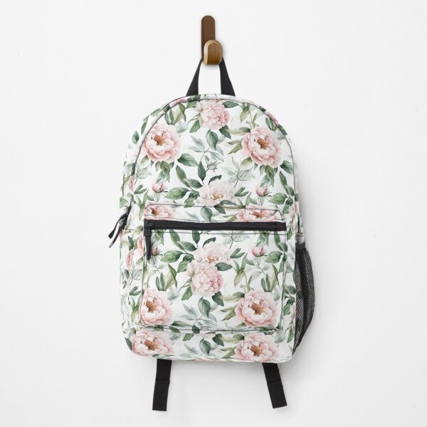 Item preview, seamless floral pattern with peonies, roses and leaves in soft pink and green tones, watercolor style designed and sold by MOONE FLOWER.