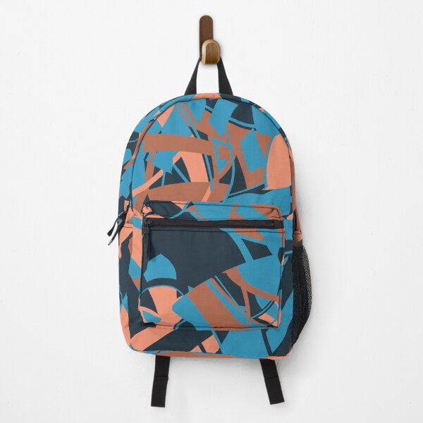 Item preview, Turquoise Coral Rust on Dark Blue Abstract Floral Pattern designed and sold by ElasticPixels.