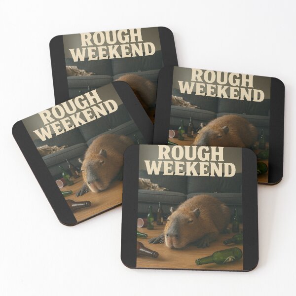 Item preview, Rough Weekend – Capybara Hangover Vibes designed and sold by Michał Bąk.