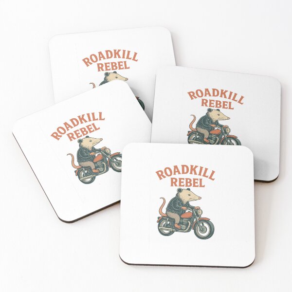 Item preview, Roadkill Rebel Opossum Motorcycle T-Shirt Design designed and sold by kato van meirvenne.
