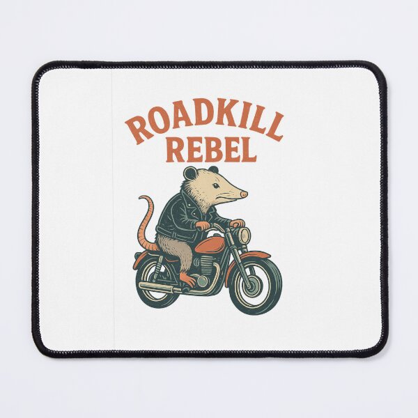 Item preview, Roadkill Rebel Opossum Motorcycle T-Shirt Design designed and sold by kato van meirvenne.