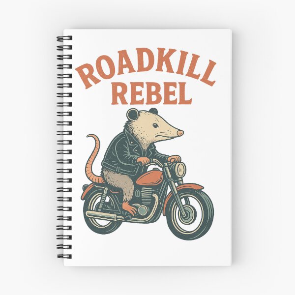 Item preview, Roadkill Rebel Opossum Motorcycle T-Shirt Design designed and sold by kato van meirvenne.