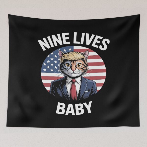 Item preview, Nine Lives Baby Funny Trump Cat Design designed and sold by splindoershop.