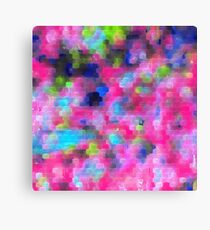 geometric square pattern abstract background in pink blue green Canvas Print