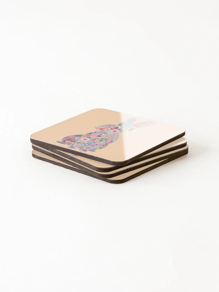 Thumbnail 4 of 5, Coasters (Set of 4), Flower Rabbit designed and sold by IdinDesignShop.
