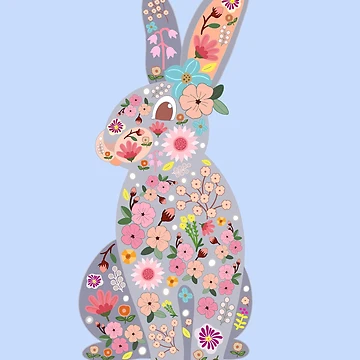 Artwork thumbnail, Flower Rabbit by IdinDesignShop