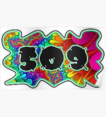 ABSTRACT, GROOVY, AND PSYCHEDELIC 509 DESIGN - VIBRANT COLORS WITH YOUR FAVORITE AREA CODE Poster