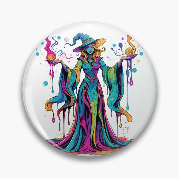 Item preview, Aurora Sorceress – Mystical Psychedelic Witch Art designed and sold by Vivid Void Apparel.